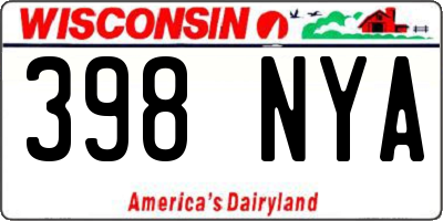 WI license plate 398NYA