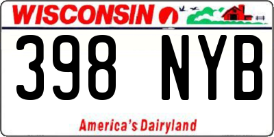 WI license plate 398NYB