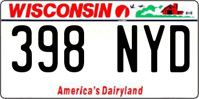 WI license plate 398NYD