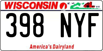 WI license plate 398NYF