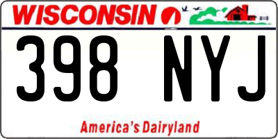 WI license plate 398NYJ