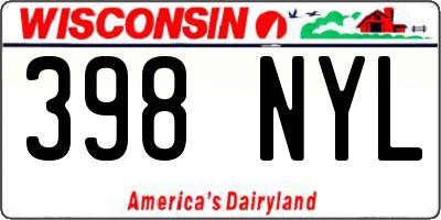 WI license plate 398NYL