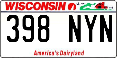 WI license plate 398NYN
