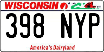 WI license plate 398NYP
