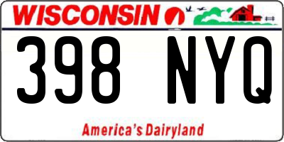 WI license plate 398NYQ