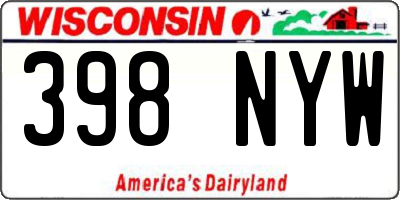 WI license plate 398NYW
