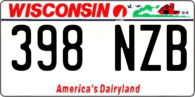 WI license plate 398NZB