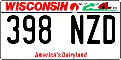 WI license plate 398NZD