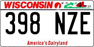 WI license plate 398NZE