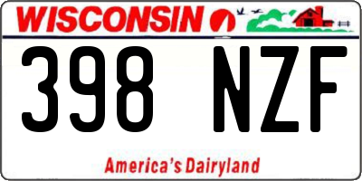 WI license plate 398NZF