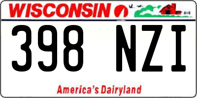 WI license plate 398NZI