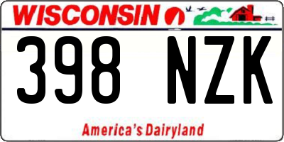 WI license plate 398NZK