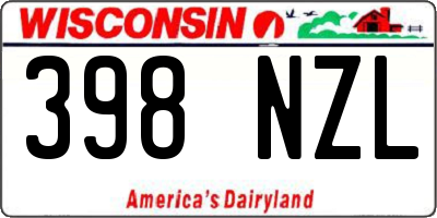 WI license plate 398NZL