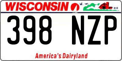 WI license plate 398NZP