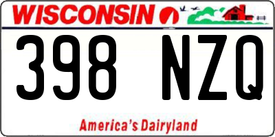 WI license plate 398NZQ