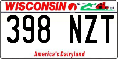 WI license plate 398NZT