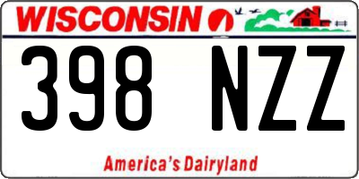 WI license plate 398NZZ