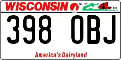 WI license plate 398OBJ