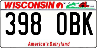WI license plate 398OBK
