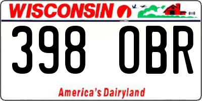 WI license plate 398OBR