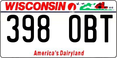 WI license plate 398OBT