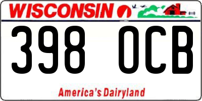 WI license plate 398OCB