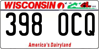 WI license plate 398OCQ