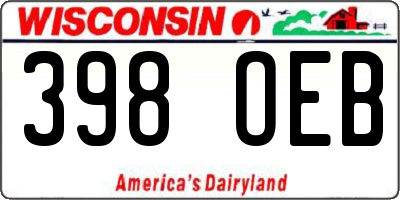 WI license plate 398OEB
