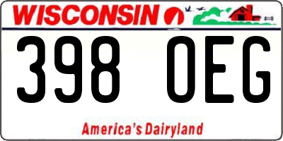 WI license plate 398OEG