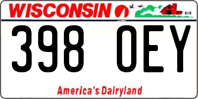 WI license plate 398OEY
