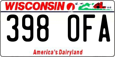 WI license plate 398OFA