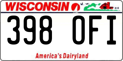 WI license plate 398OFI