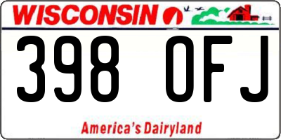 WI license plate 398OFJ