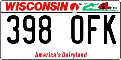 WI license plate 398OFK