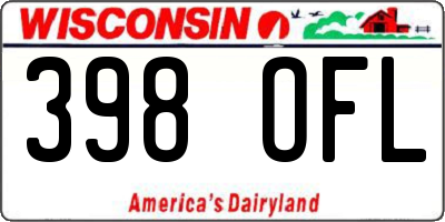 WI license plate 398OFL