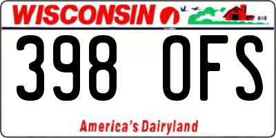 WI license plate 398OFS