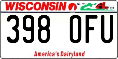 WI license plate 398OFU