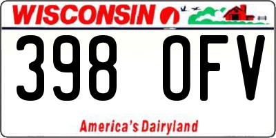 WI license plate 398OFV