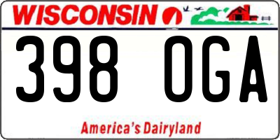WI license plate 398OGA