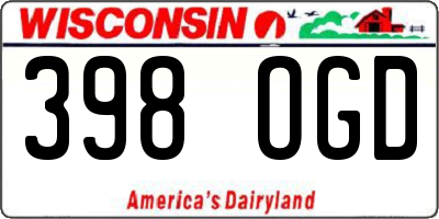 WI license plate 398OGD