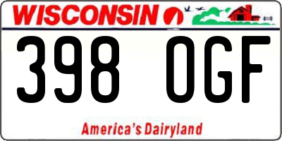 WI license plate 398OGF