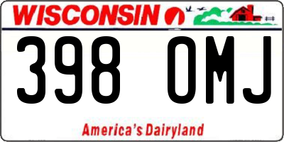 WI license plate 398OMJ