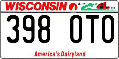 WI license plate 398OTO