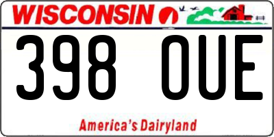WI license plate 398OUE