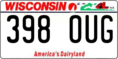 WI license plate 398OUG