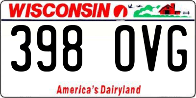 WI license plate 398OVG