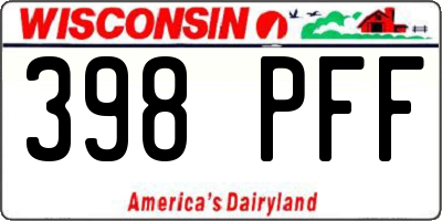 WI license plate 398PFF