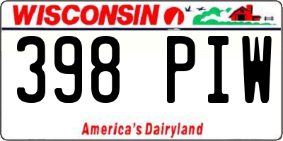 WI license plate 398PIW
