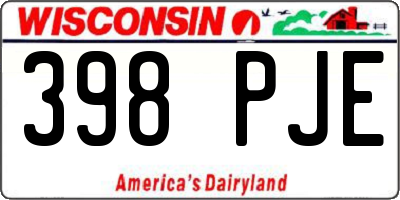 WI license plate 398PJE