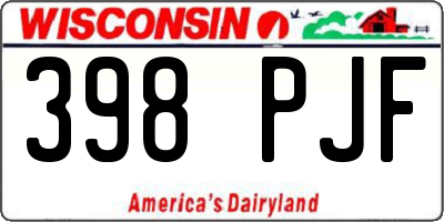 WI license plate 398PJF